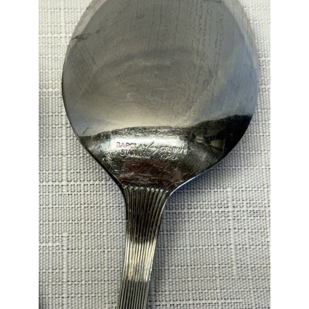 Barclay Geneva Vintage Stainless Fluted Ribbed Spoons Set Replacement Flatware